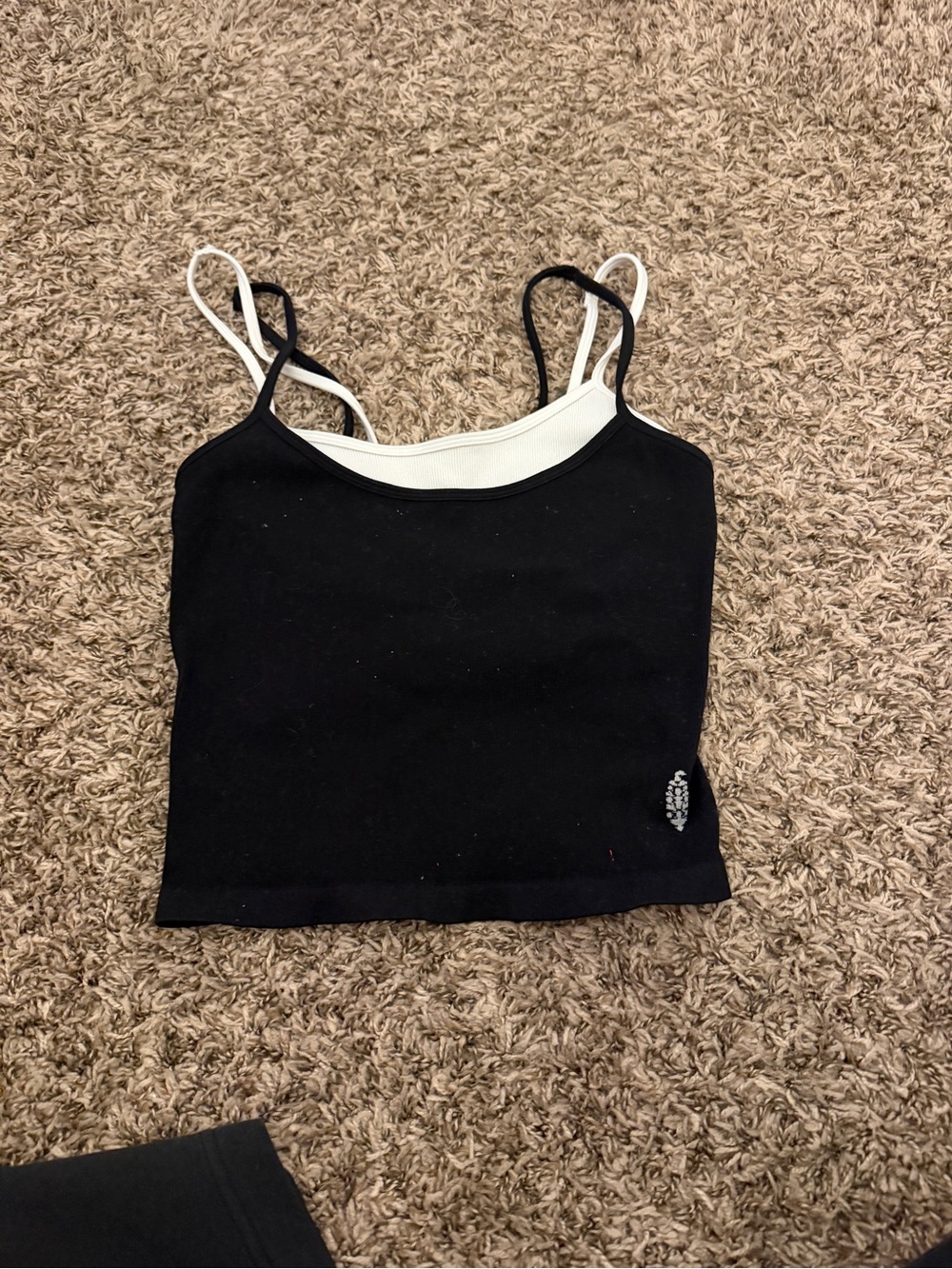 Free People - Black Double-Strap Cami Tank Top